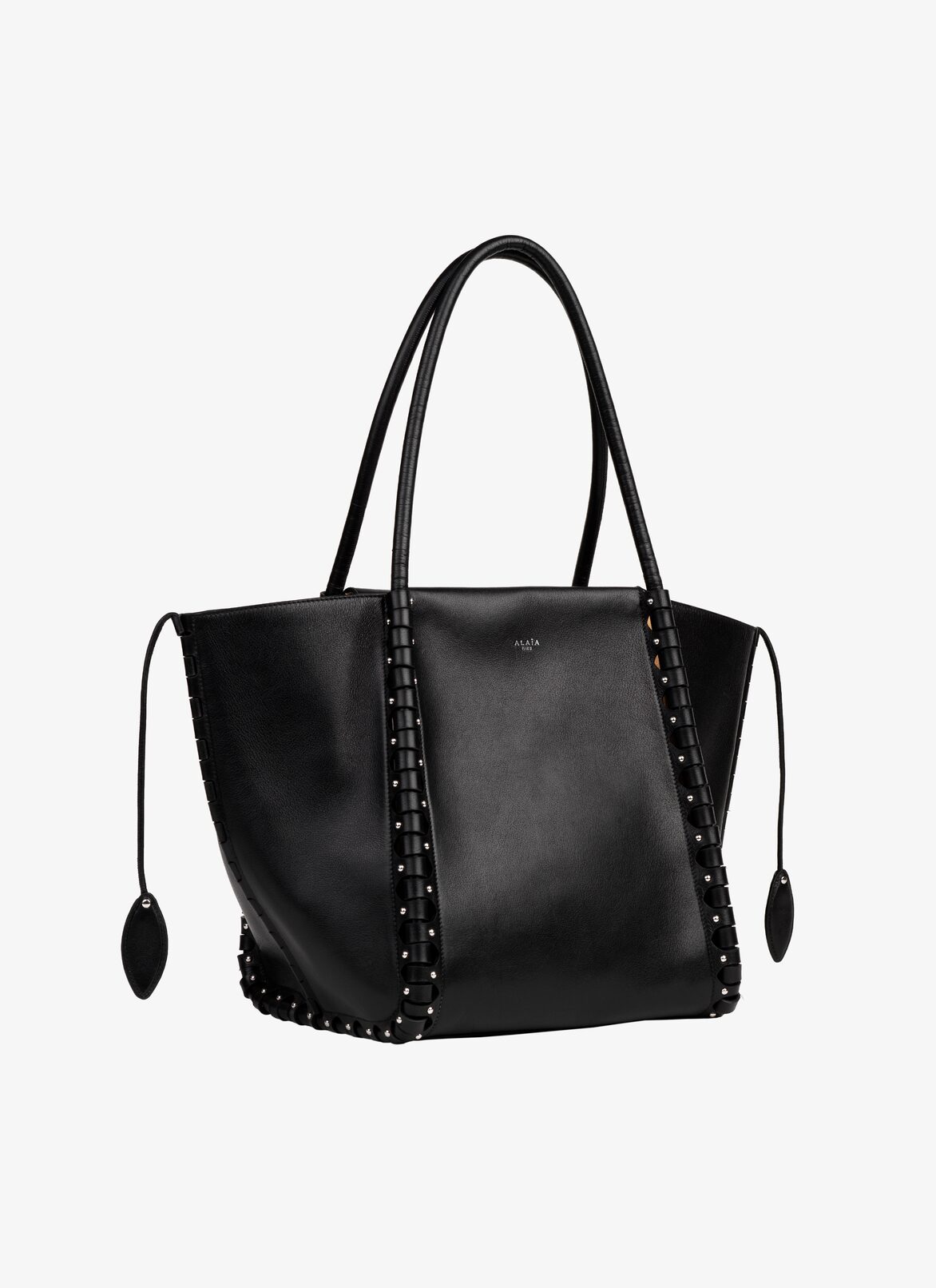 MEDIUM HINGE LEATHER BAG ALAÏA BLACK MEDIUM HINGE LEATHER BAG